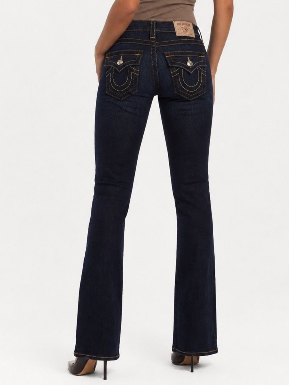 Vintage Y2K True Religion Becky Bootcut Jeans Sz 30 / 10 Low Rise Dark Wash USA